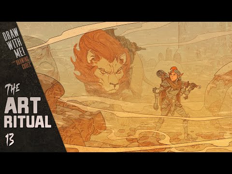 Art Ritual 13: The Lion Rider (Fully Narrated, Real Time, Draw With Me!)