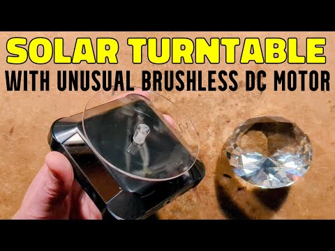 Solar turntable with unusual motor