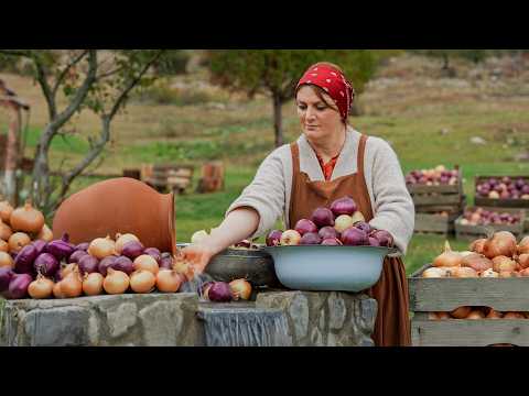 Cooking Giant Village Burgers with Onion Jam