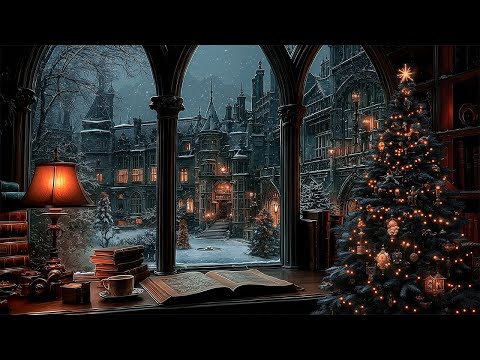 Study Nook at Victorian Manor in Christmas Ambience | Dark Academia Winter Music with Piano & Cello