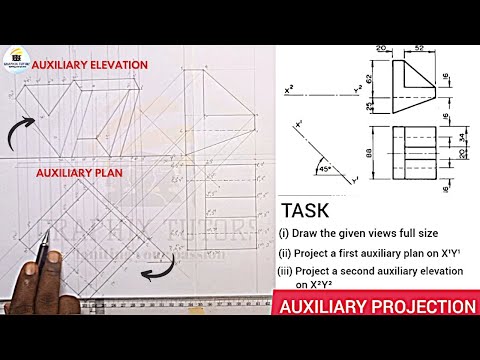 AUXILIARY PROJECTION AND AUXILIARY VIEWS IN TECHNICAL DRAWING  AND ENGINEERING GRAPHICS