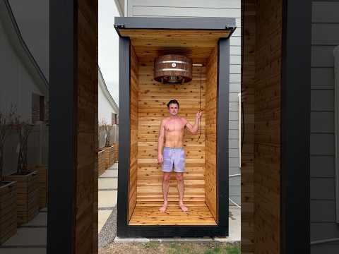 I built an outdoor sauna shower in my backyard #diy #homeimprovement