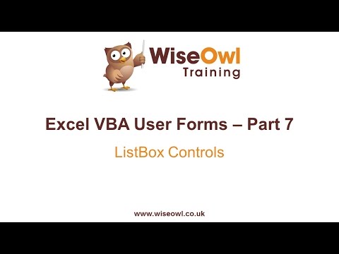 Excel VBA Forms Part 7 - ListBox Controls