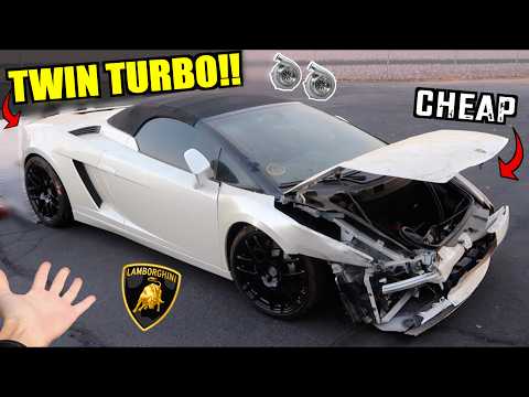 We Bought a WRECKED Twin Turbo Lamborghini Gallardo CHEAP at Salvage Auction!