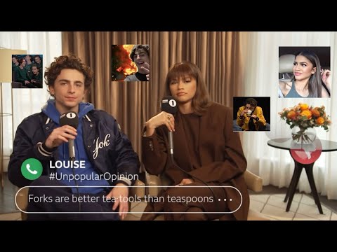 Timothée Chalamet and Zendaya analyzing unpopular opinions | (CRACK)