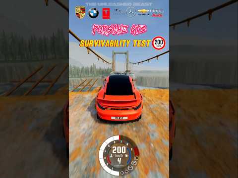 Broken Bridge Jump Survivability Challenge 🔥 | BeamNG Drive #shorts #beamng #beamngdrive