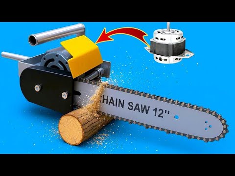 Unbelievable! Powerful Chainsaw From an Old Washing Machine Motor | DIY Machine