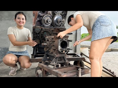 Talented 18-Year-Old Girl Restores Old Diesel Engine – Full Rebuild From Start to Finish!