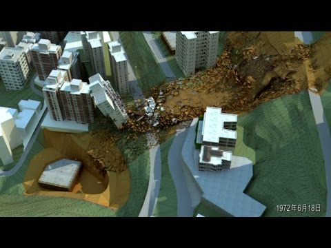 1972年寶珊道山泥傾瀉電腦模擬動畫