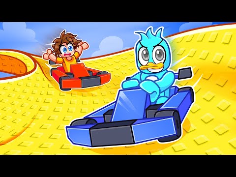 Reaching MAX SPEED in Roblox Ride a Cart Down a Slide...
