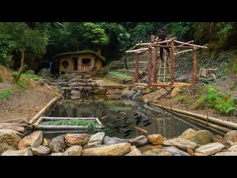 Building a Woodworking Workshop | Making a Folding Wooden Ladder & Finishing the House Frame