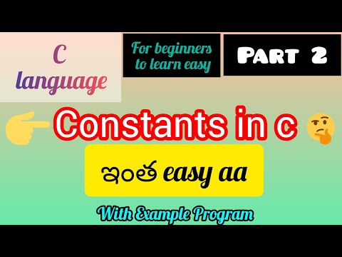 types of constants in c||for beginners to learn easy||constants in telugu very easy
