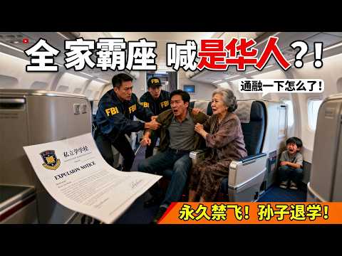 华人祖孙三代美联航霸座怒吼都是华人通融下，被赶下机后FBI介入！罚款$12,500+永久禁飞+离婚+孙子被劝退！
