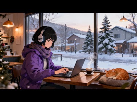 Warm Winter Morning Lofi ☕ Focus & Study Beats – Frosty Café Ambience