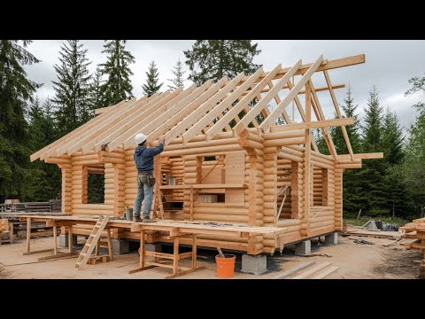 Man Builds Unique Wooden Cabin in the Deep Forest | From Start to Finish by @WILD HOMESTEAD