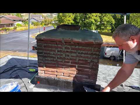 Tuckpointing a Chimney