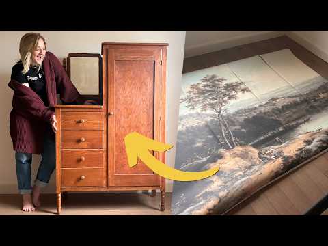 Painting the bedroom + Antique Upcycle | Small Space Closet Solution!