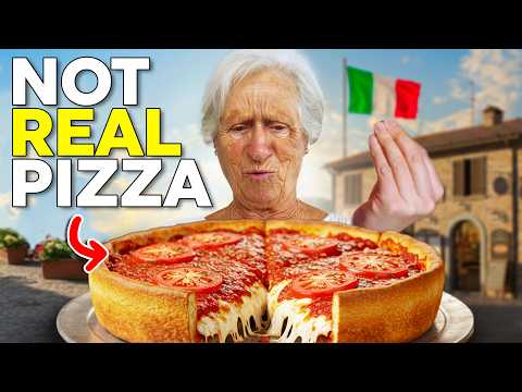 86 yr old Italian Grandma tries American Pizza for the First Time
