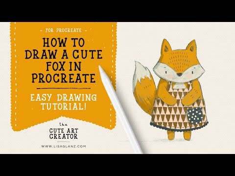 How to paint a cute fox on Procreate - easy drawing tutorial