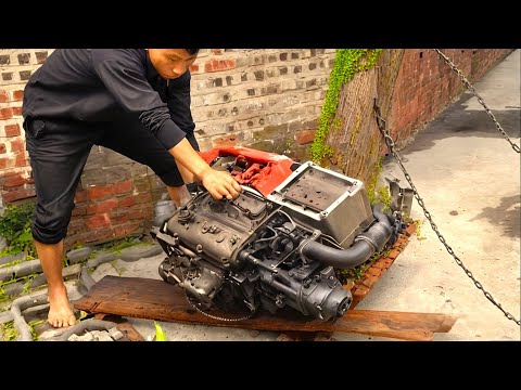 Restorations Genius ⚙️ Incredible Comeback: Rusty D24 1115 Engine Revived After Years Underwater