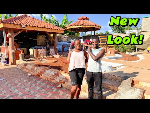 Unbelievable New Look of Our Dream Home 🏡✨ Painting Ongoing, Waterfall Done & Harvesting in Our Farm