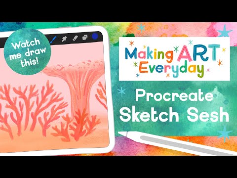 Drawing Coral-Colored Coral in Procreate // Making Art Everyday Sketch Sesh - September