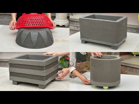 4 Projects Plant Pot With Cardboard And CEMENT - Great ideas for garden!