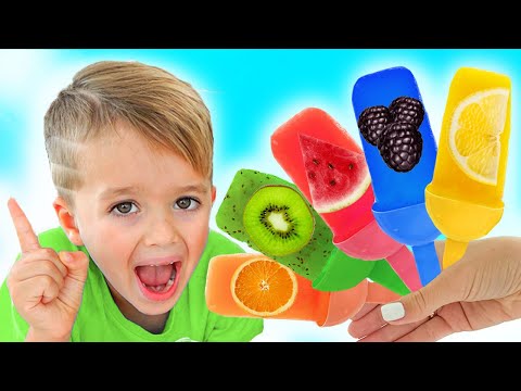 Vlad and Niki pretend play cooking fruit ice cream - Funny stories for kids