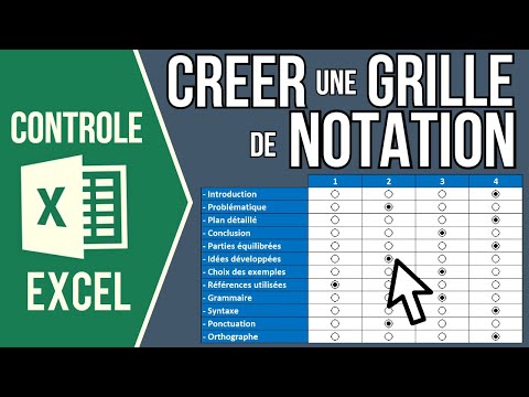 EXCEL - CRÉER UNE GRILLE DE NOTATION AVEC DES CASES D'OPTION (Avec bouton de remise à zéro)