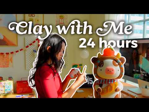 Sculpting for 24 hours... ⭐️ Holiday Edition! | handmaking gifts & new desk setup#studiovlog