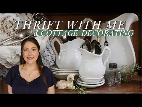 THRIFT WITH ME & COTTAGE STYLE DECORATING | Spring Decorating Ideas | Goodwill Thrifting Home Decor
