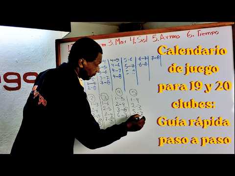 COMO HACER CALENDARIO DE JUEGO PARA 20 EQUIPOS