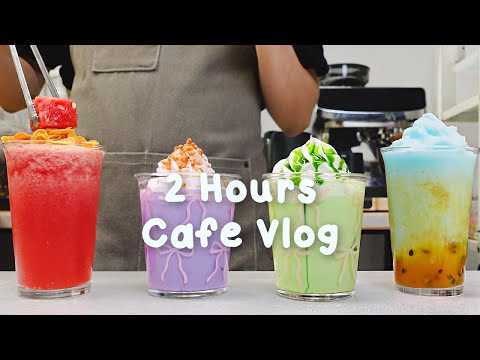 💃🏻지치고 힘들 땐 음료 ASMR로 힐링해요/주중의 여유로움/2시간 모음🧃2 Hours Vlog/Cafe Vlog/ASMR/Tasty Coffee