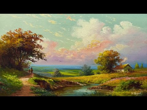 How I Paint Landscape Just By 4 Colors Oil Painting Landscape Step By Step 83 By Yasser Fayad