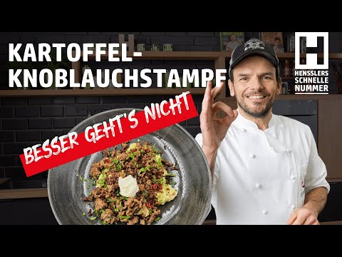 Schnelles Kartoffel-Knoblauchstampf mit geröstetem Hack Rezept von Steffen Henssler