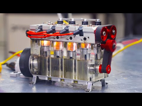 See Thru 4 Cylinder Engine - Dangerous Power