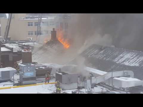 Fire at the Badminton and Racquet club.