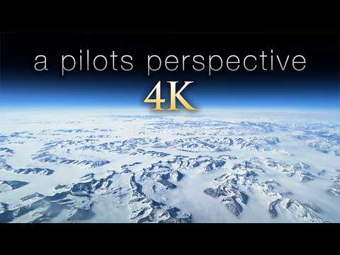 Rare Pilot’s View in 4K: 1 Hour Over Greenland & North America with Relaxing Music