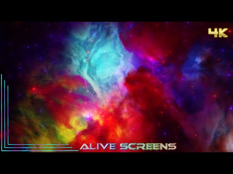 Multicolor Nebula Space Screensaver Background 4K