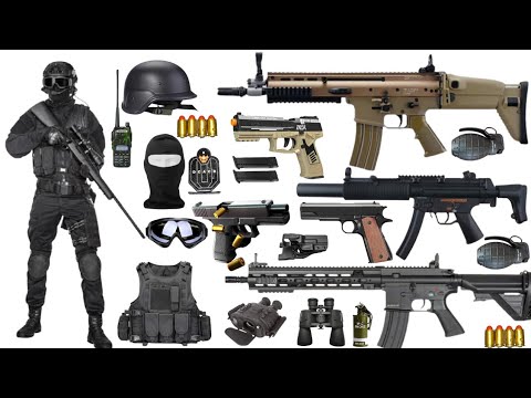 Special Forces Military Toy Gun Set Unboxing! SCAR L, M416, Machine Gun, M24 Sniper Rifle, Glock 17
