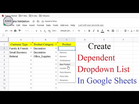 Google Sheets Data Validation – How to create dependent drop down list in Google Sheets