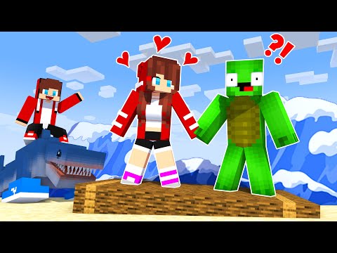 JJ's Girl and Mikey Met a Sea Monster Tralalero Tralala BRAVE Story - Maizen Minecraft Animation