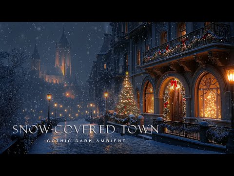 Enchanted Christmas Night in a Snowy Town ✨ Dark Academia Study Ambience for Deep Focus