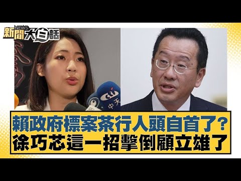 賴政府標案茶行人頭自首了？徐巧芯這一招擊倒顧立雄了【#新聞大白話】20251217 8｜#葉元之 #陳揮文 #高嘉瑜 @tvbstalk