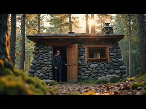 Stone Survival House in the Forest – A Strong, Safe, and Warm Shelter