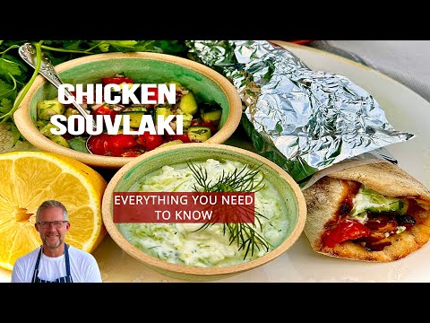 Authentic Chicken Souvlaki Recipe/Wood Fired Pitta Bread and Tzatziki Sauce (Step by Step)