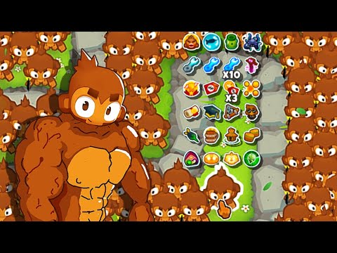 How far can a Full Map of Each GOD BOOSTED 0-0-0 Tower Get? (Bloons TD 6)