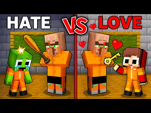 Baby JJ and Mikey : HATE or LOVE Criminal School in Minecraft ! - Maizen