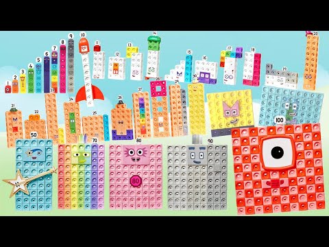 Numberblocks Math Link Cubes 1-100 Compilation | Giant Numberblocks Counting And Learning
