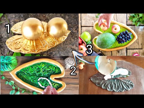 DIY FAÇA VOCÊ MESMO 3 IDEIAS GENIAIS USANDO GESSO E FOLHAS NATURAIS PARA DECORAR SUA CASA 